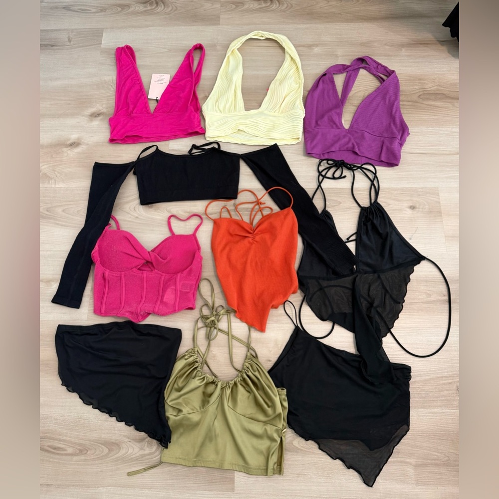 Trendy Women's Crop Top Collection - Pink, Yellow, Purple, Black, Orange, Green